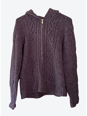 Eagle's Eye Long Sleeve Full Zip Women's Hooded Sweater Medium Purple